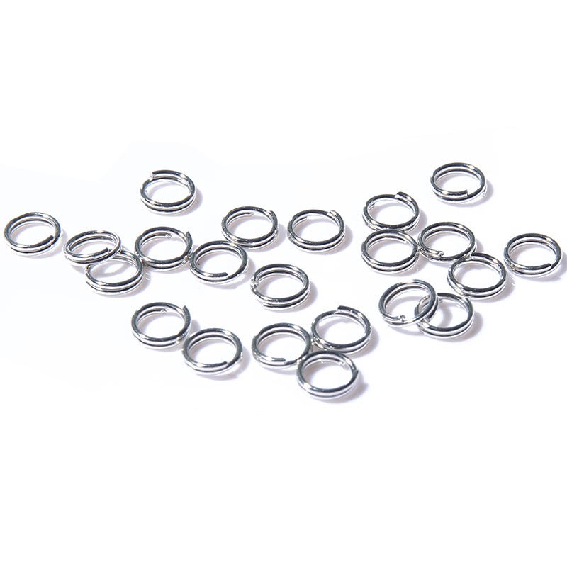 DIY Keychain Rings Kit Double Loops White K color
