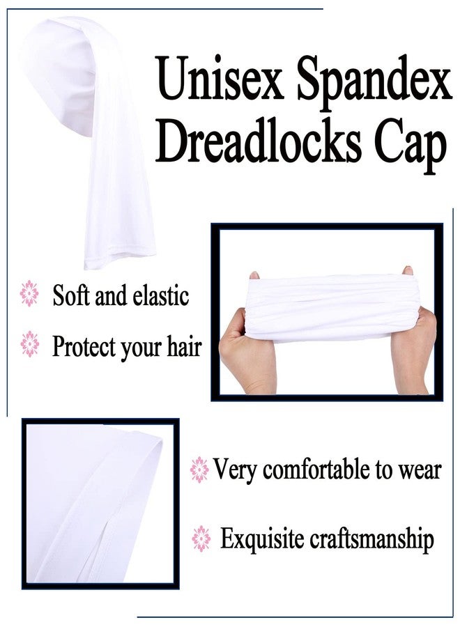 Leeven 2 Pieces Dreadlock Cap Tube Unisex Bands Elastic Long Hair Dreads Head Wraps Read Locking Hair Accessories Spandex Black, White - Image 2