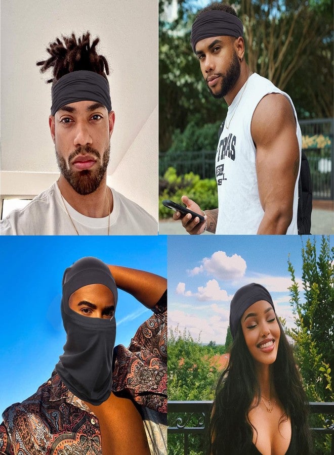 Leeven 2 Pieces Dreadlock Cap Tube Unisex Bands Elastic Long Hair Dreads Head Wraps Read Locking Hair Accessories Spandex Black, White - Image 5