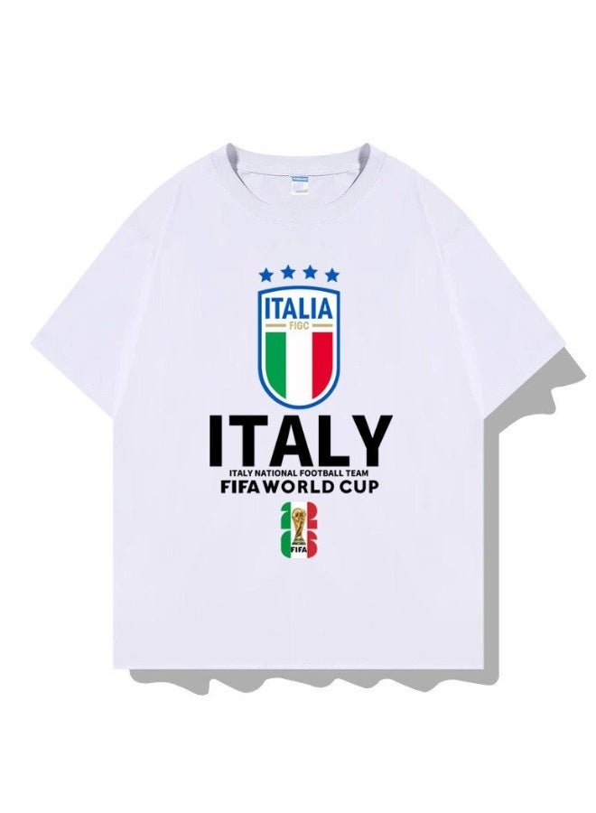 FIFA World Cup Italy Football World Cup Graphic White T-Shirt-XL - Image 1