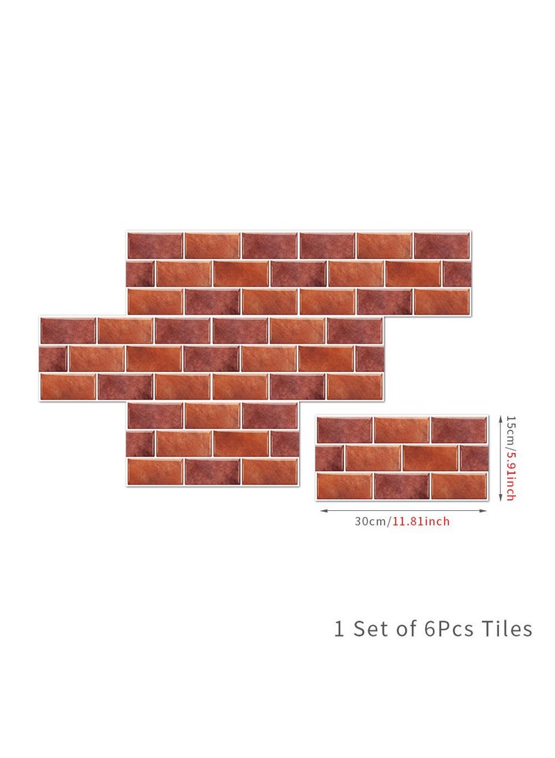 general 6 Pcs Imitation Ceramic Tile Wallpapers PVC Shaped Strip Stickers Kitchen Stickers Waterproof Oil Resistant High Temperature Resistant Self-Adhesive - Image 1