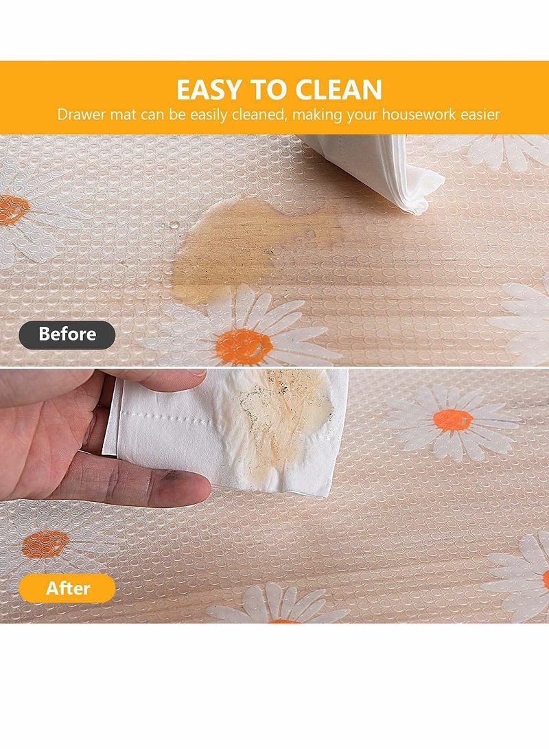 KASTWAVE Shelf Liner Drawer Liner for Kitchen, Non-Adhesive Waterproof Transparent Refrigerator Cabinet Drawer Pantry Shelves Liner - Image 2