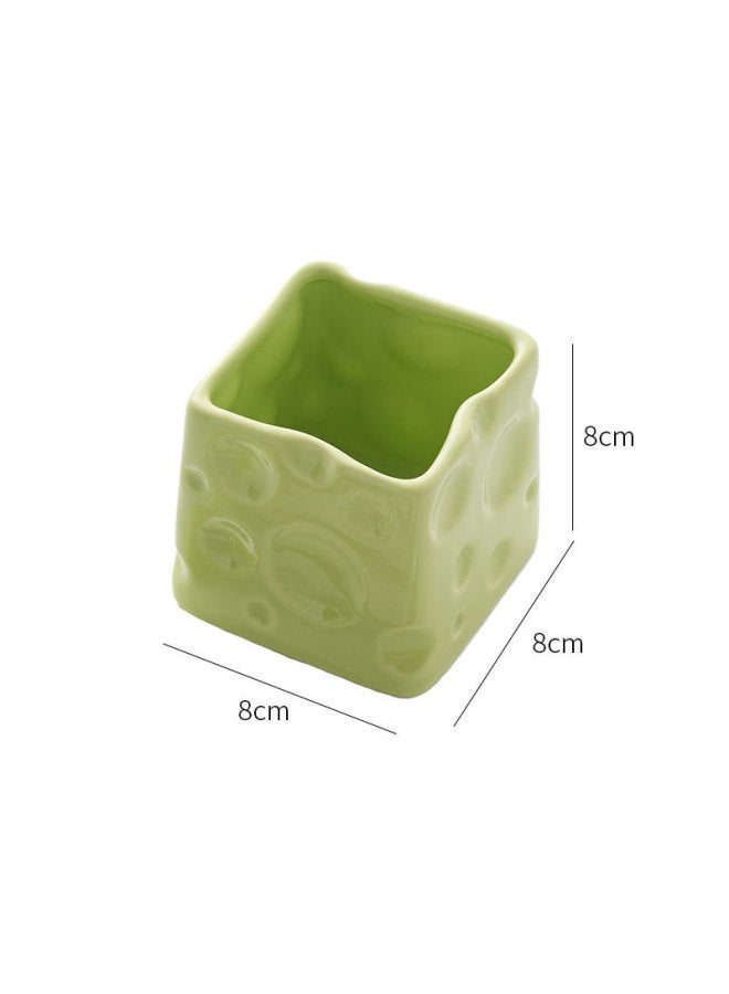Cream Style Advanced Fruit Fork Suit Multi-purpose Ceramic Cheese Storage Can Bar Decoration Good Hand Ceremony-Specification:Fruit Green - Image 1