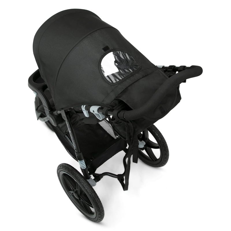Delta Children Apollo Jogging Stroller  Shock Absorbing Frame with Large Canopy  Recline  Car Seat Compatible Black - Image 4