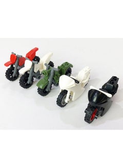 Brick Loot Toy Motorcycle Dirt Bike And Bicycle Big Bundle For Lego Minifigures 5 Motor Bike Motorcycle And 3 Bikes Kids Ages 6 + Fits Major Brands' Minifigure 8 Piece Mini Figures Not Included  - Image 2