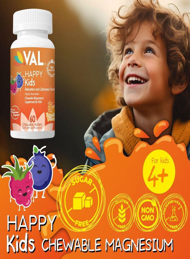 VAL Magnesium for Kids | High-Absorption Magnesium for Calm, Relaxation & Focus | Mg Glycinate, Citrate & Taurate | with Vitamin B6, D & C | Sugar-Free, Non-GMO | 60 Chewable Tablets - Image 3