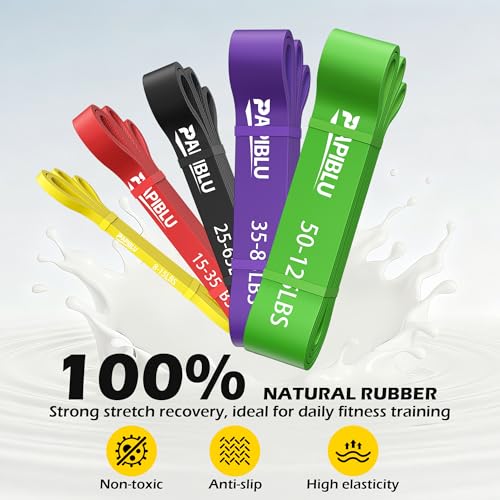 PAPIBLU Pull Up Bands, Resistance Bands Set for Pull-Up Assistance, Exercise Bands with Door Anchor & Grip Pads for Men & Women Working Out, Physical Therapy, Muscle Training - Multicolor - Image 3