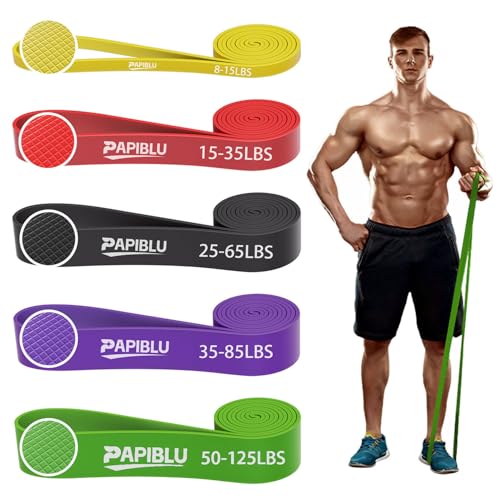 PAPIBLU Pull Up Bands, Resistance Bands Set for Pull-Up Assistance, Exercise Bands with Door Anchor & Grip Pads for Men & Women Working Out, Physical Therapy, Muscle Training - Multicolor - Image 1