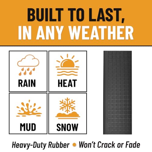 Ottomanson Outdoor Bullnose Stair Treads – Grid Heavy-Duty Non Slip Stair Mats – Strong Grip for Concrete, Brick & Textured Steps – Requires Fastening on Wooden & RV Steps, Pack of 5 - Image 3