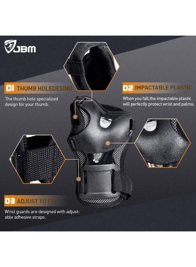 JBM Teenager 8-14 Years Bike Knee Pads and Elbow Pads with Wrist Guards Protective Gear Set for Biking, Riding, Cycling and Multi Sports Safety Scooter, Skateboard, Bicycle - Image 4