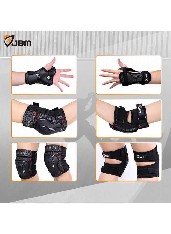 JBM Teenager 8-14 Years Bike Knee Pads and Elbow Pads with Wrist Guards Protective Gear Set for Biking, Riding, Cycling and Multi Sports Safety Scooter, Skateboard, Bicycle - Image 5