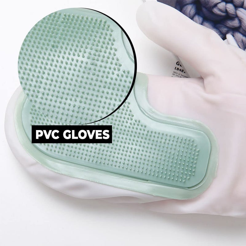 Kuber Industries Kuber Industries Multi-Purpose Silicon Gloves For Kitchen Cleaning, Pet Grooming & Gardening|Reusable Gardening Gloves|Heat Resistant For Better Protection|Green - Image 3
