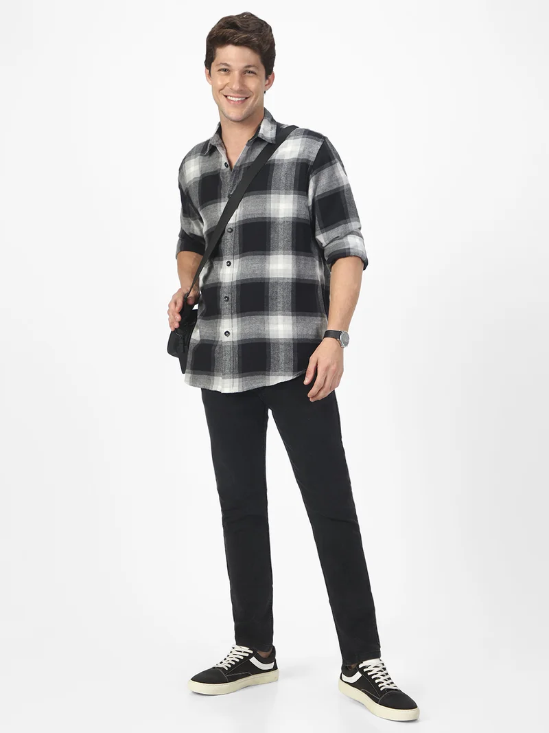 Urbano Fashion  Urbano Fashion Men's Carbon Grey Regular Fit Washed Jeans Stretchable  | Best Price UAE