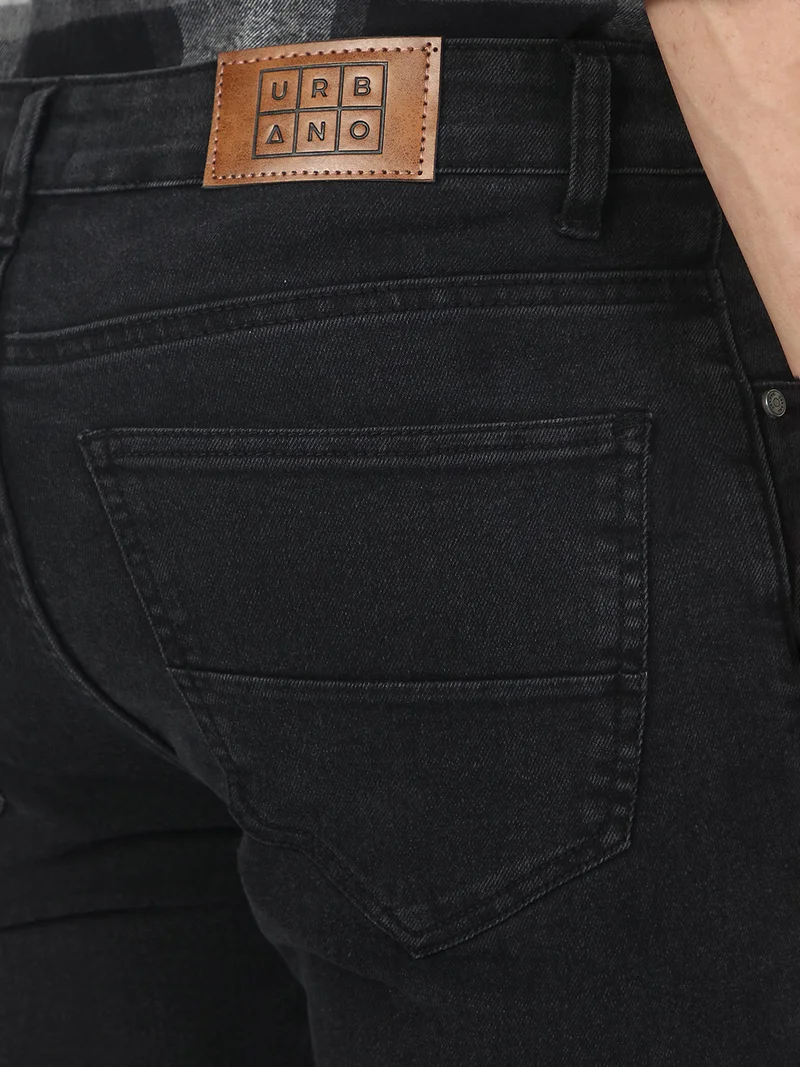 Urbano Fashion  Urbano Fashion Men's Carbon Grey Regular Fit Washed Jeans Stretchable  | Best Price UAE