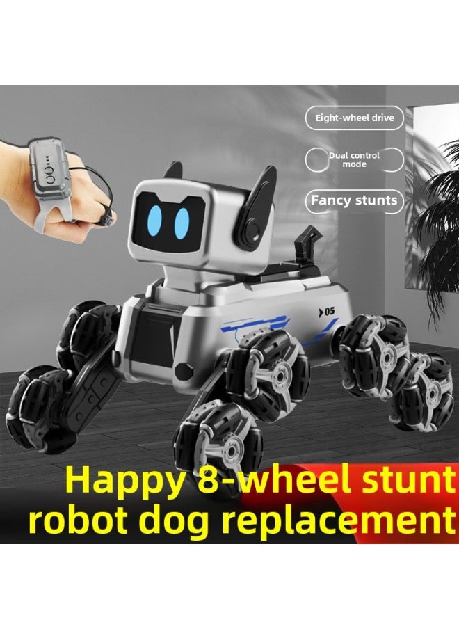 Mechanical Eight-wheel Robot Dog Hand Sensing Remote Control Four-wheel Drive Car Electric Robot Boys And Girls Stunt Children's Toys-Color:Eight-wheel Stunt Robot Dog -Specifications:Two Sets Of Body Rechargeable Batteries  - Image 2