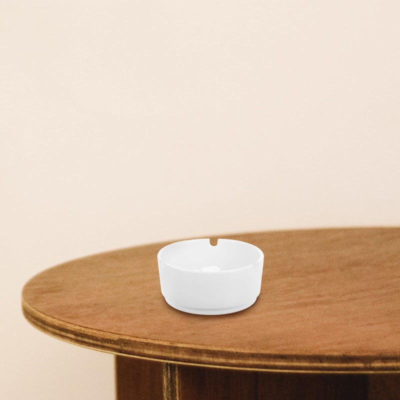 2pcs White Melamine Ashtray Set Sturdy Anti Drop for Indoor Outdoor Patio Smoking Areas - Image 5
