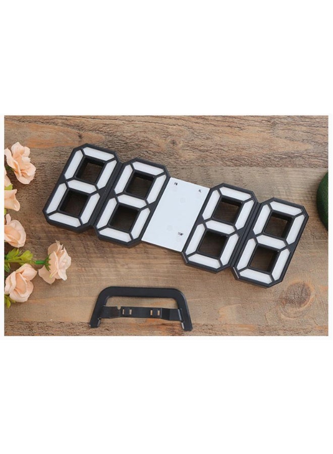 ساعة رقمية ذكية بتقنية 3D، منبه LED، ساعة إلكترونية، ساعة مثبتة على الحائط لغرفة المعيشة، ساعة لقياس درجة الحرارة الداخلية - Image 5