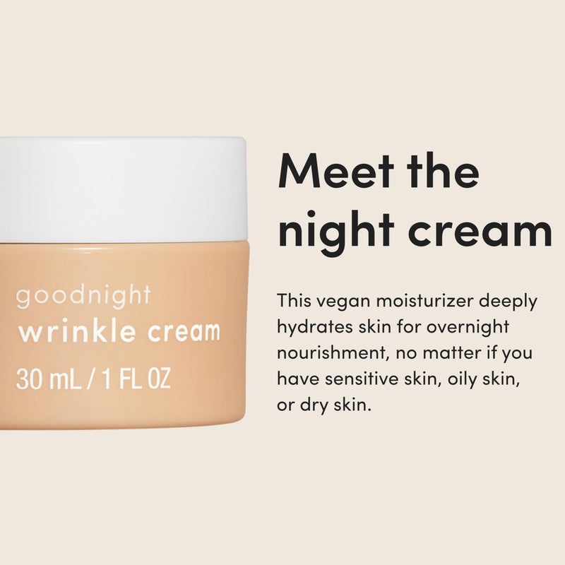 HIMS & HERS hims Goodnight Wrinkle Cream - Hydrating Men's Face Moisturizer with Hyaluronic Acid, Shea Butter & Caffeine - Reduces Wrinkles While You Sleep - 1 fl oz - Image 2