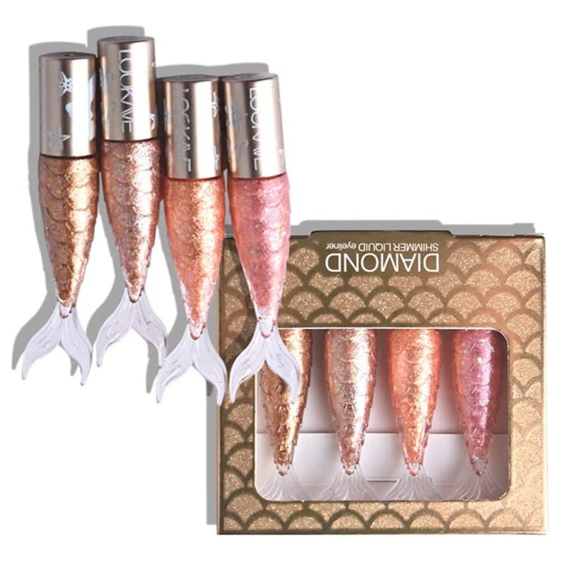 Mysense 4 Colors Liquid Glitter Eyeliner Liquid Diamond Mermaid Eyeshadow Stick Long Lasting Shimmer Sparkling Eyeliner MakeupStyle 2