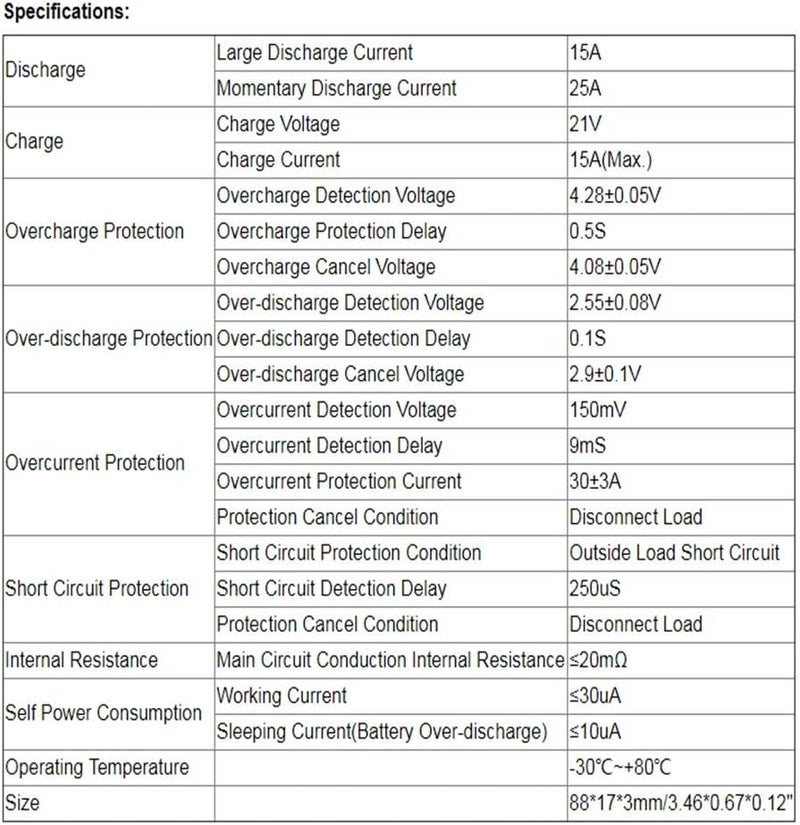 klarako 18.5V/21V 15A 5S BMS PCB Board Li ion Battery BMS Protection Board for Electric Power Tool 18560 Batteries Multi Protectional Lithium Battery Charging Protection Board - Image 4