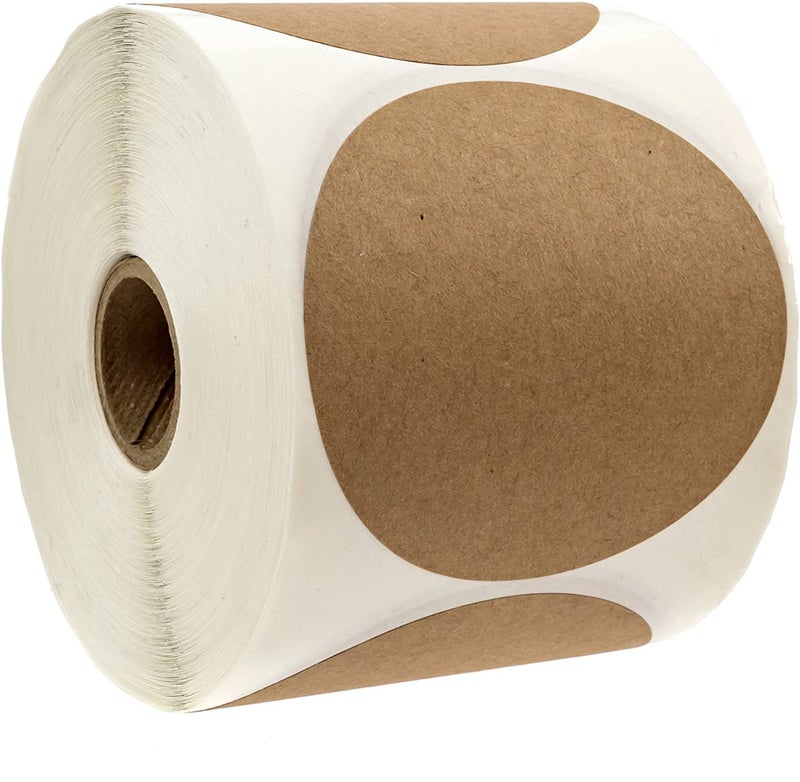 3 Natural Brown Kraft Stickers 500 Blank Kraft Circle LabelsDIY Round Canning LabelsMade in The USA