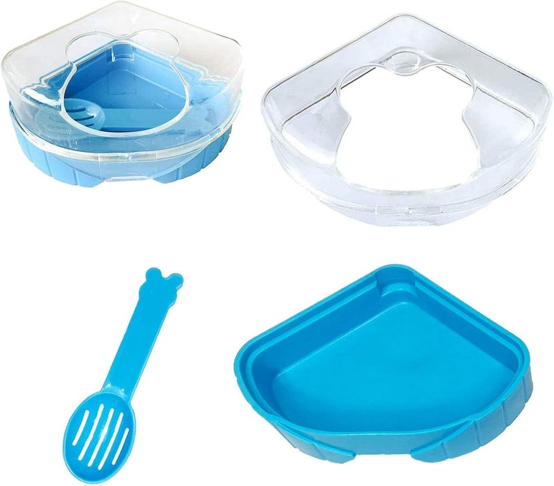 Kathson رمل استحمام هامستر كاثسون مع صندوق الرمل حمام صغير للحيوانات لتنظيف القمامة غبار جيربيل رمل استحمام للعناية بالهامستر القزم جيربيل فأر (ب) - Image 3