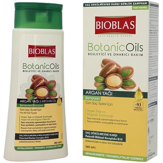 BIOBLAS شامبو زيت الأركان وزيت الزيتون العضوي للنساء والرجال - شامبو مرطب، مُصلح، مُقوي لنمو الشعر - خالي من المواد المسببة للحساسية، خالي من البارابين والأصباغ - لجميع أنواع الشعر - 12 أونصة - Image 3