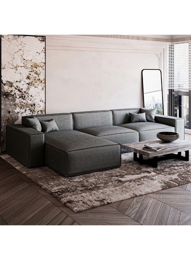 Al Home 4 Seater L-shape Sofa  Linen 200×300×90 Cm - Grey - - Image 3