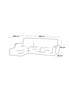 Al Home 4 Seater L-shape Sofa  Linen 200×300×90 Cm - Grey -  - Image 2