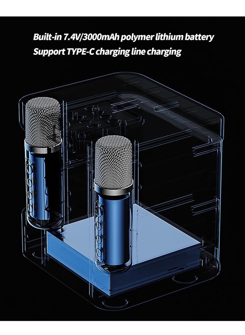 Gravity Karaoke Machine for Adults & Kids, Portable Bluetooth Karaoke Speaker with 2 Wireless Microphones, PA Speaker System for Indoor & Outdoor Parties, Family Fun Entertainment (White) - Image 5