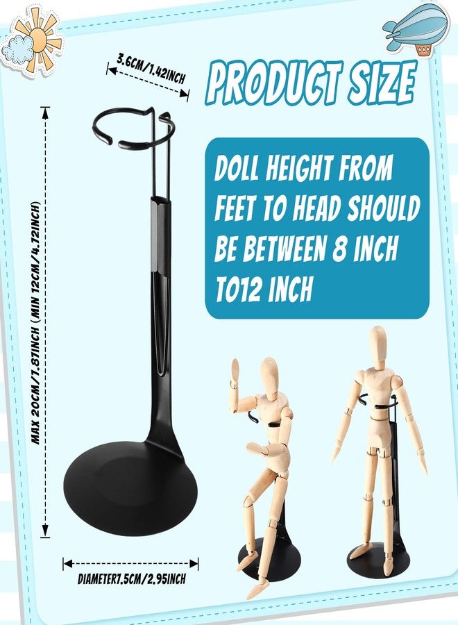 Yaocom 24 Pcs Doll Stands Adjustable Action Figure Stands with Expandable Waist Wire for 8"-12" Dolls Action Figure(Black) - Image 2