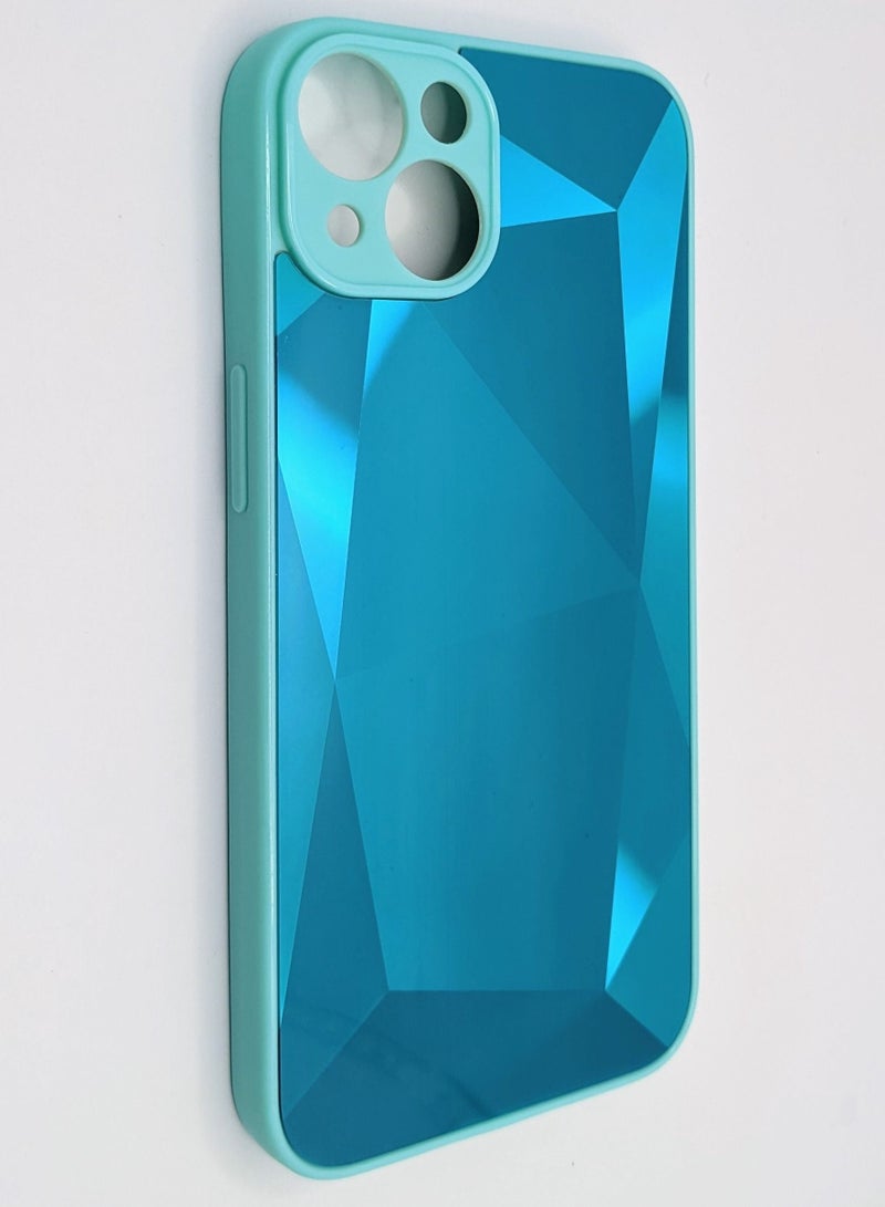 HEXABEX جراب iPhone 13، جراب واقٍ من الألماس اللامع المرصع بالمرايا لهاتف iPhone 13 باللون الأزرق الياقوتي - Image 1