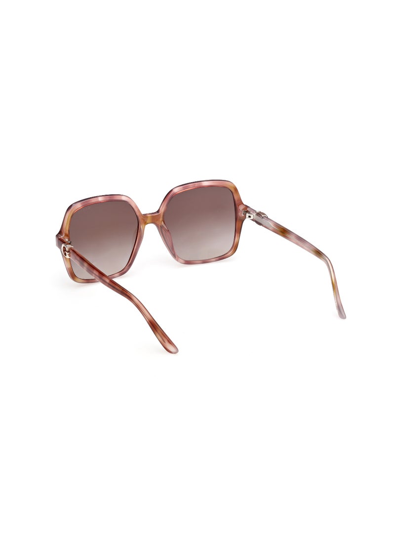 GUESS FULL RIM FEMALE SQUARE BROWN INJECTED SUNGLASSES - Image 3