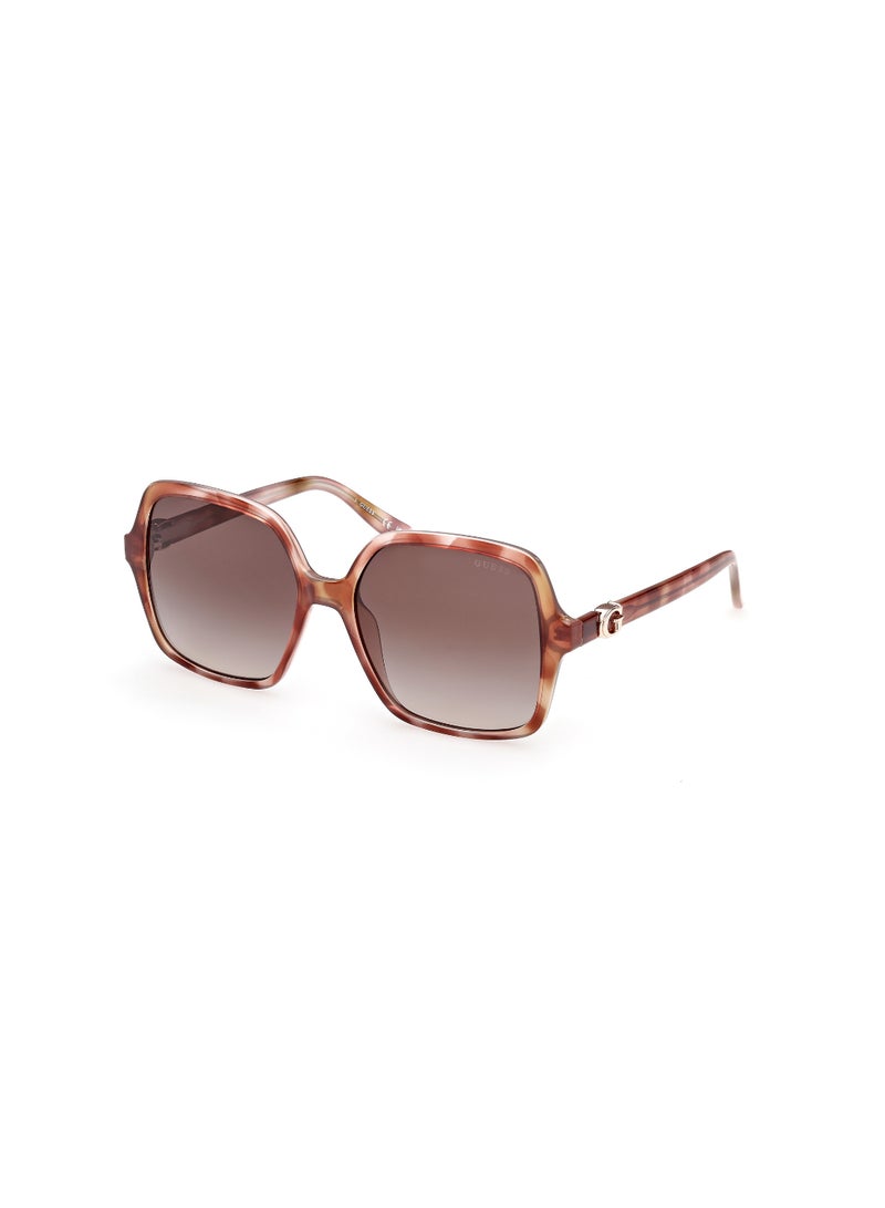 GUESS FULL RIM FEMALE SQUARE BROWN INJECTED SUNGLASSES - Image 1