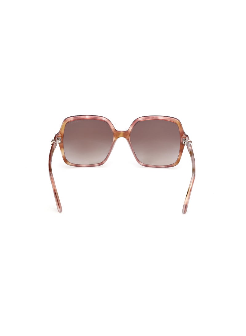 GUESS FULL RIM FEMALE SQUARE BROWN INJECTED SUNGLASSES - Image 4