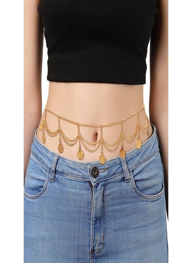 Peora Gold Plated Body Chain Kamarbandh Belly Waist Chain Dress Belt Summer Beach Jewellery for Women - Image 2