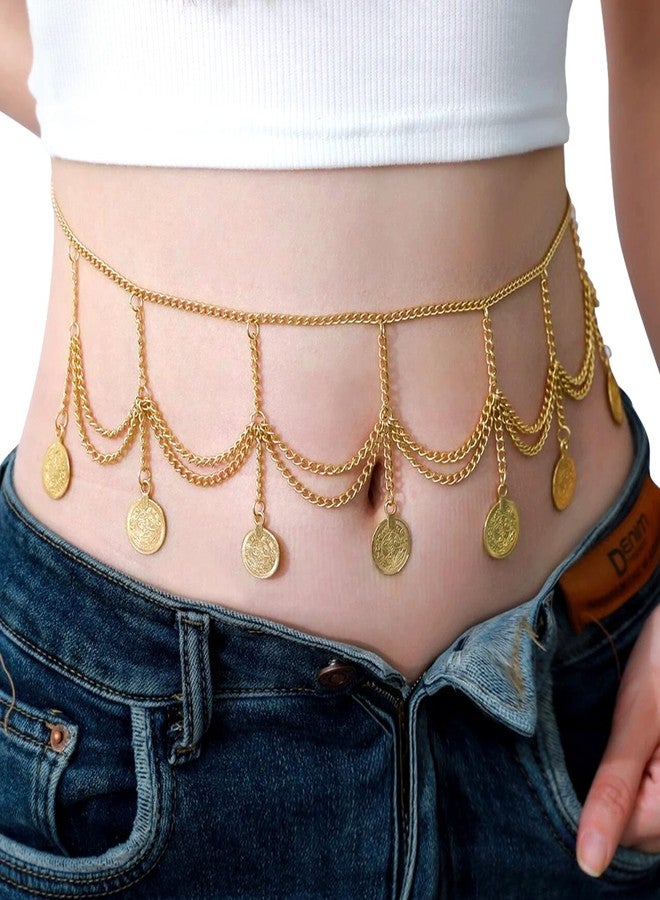 Peora Gold Plated Body Chain Kamarbandh Belly Waist Chain Dress Belt Summer Beach Jewellery for Women - Image 3