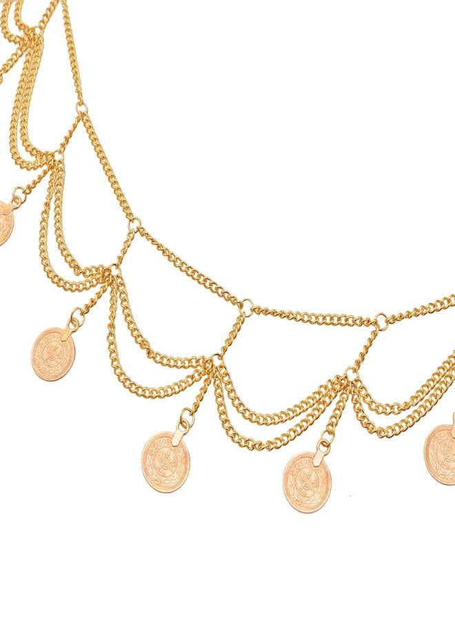 Peora Gold Plated Body Chain Kamarbandh Belly Waist Chain Dress Belt Summer Beach Jewellery for Women - Image 4