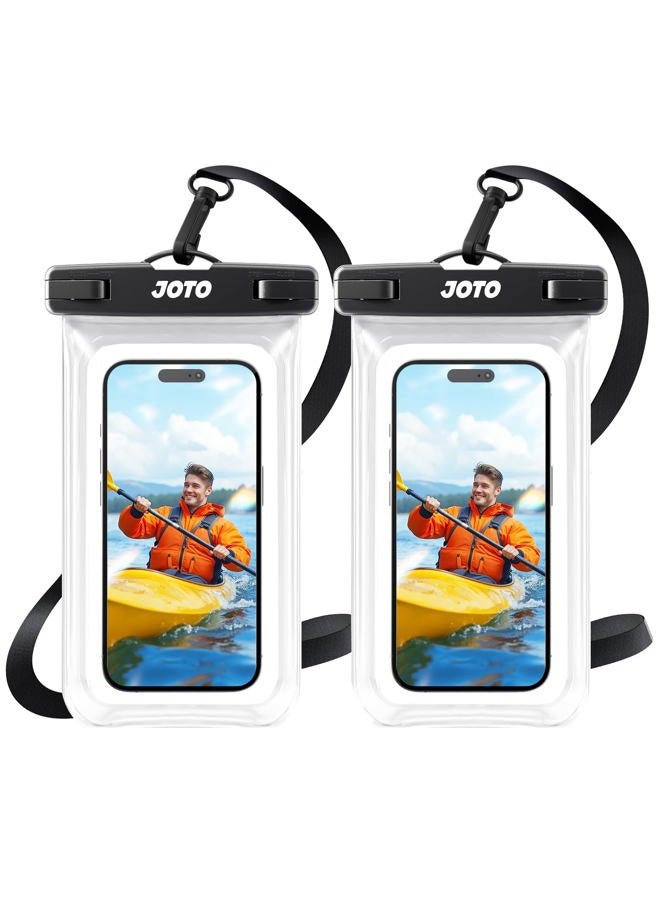 JOTO حقيبة هاتف مقاومة للماء IPX8 حقيبة مائية عالمية واقية للهاتف لجهاز iPhone 17 16 15 14 13 12 11 Pro Max Air Plus XS XR X 8 Galaxy S23 S22 S21 S20 Pixel حتى 7" - عبوتين، شفافة - Image 1