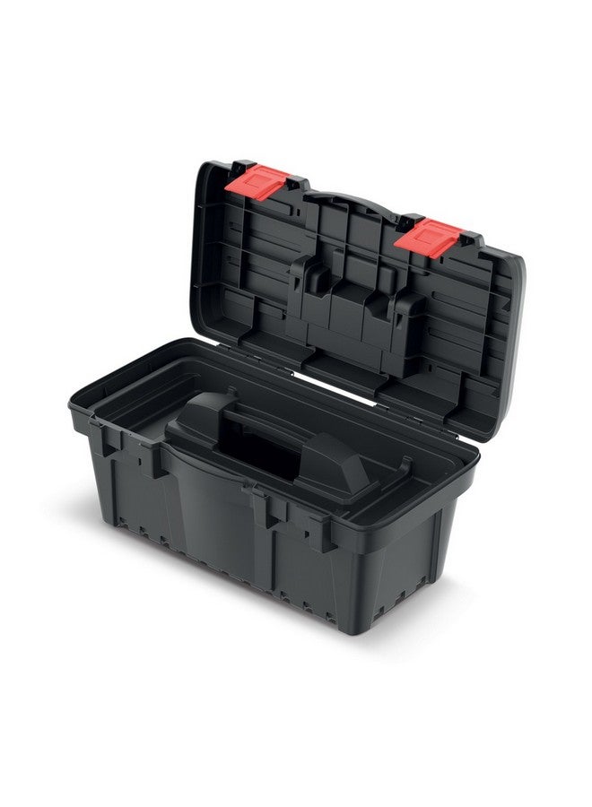 Kistenberg Dark Ergonomic Handle Durable Polymer Blend Tool Box Black and Red 50 cm KDR5025N - Image 3