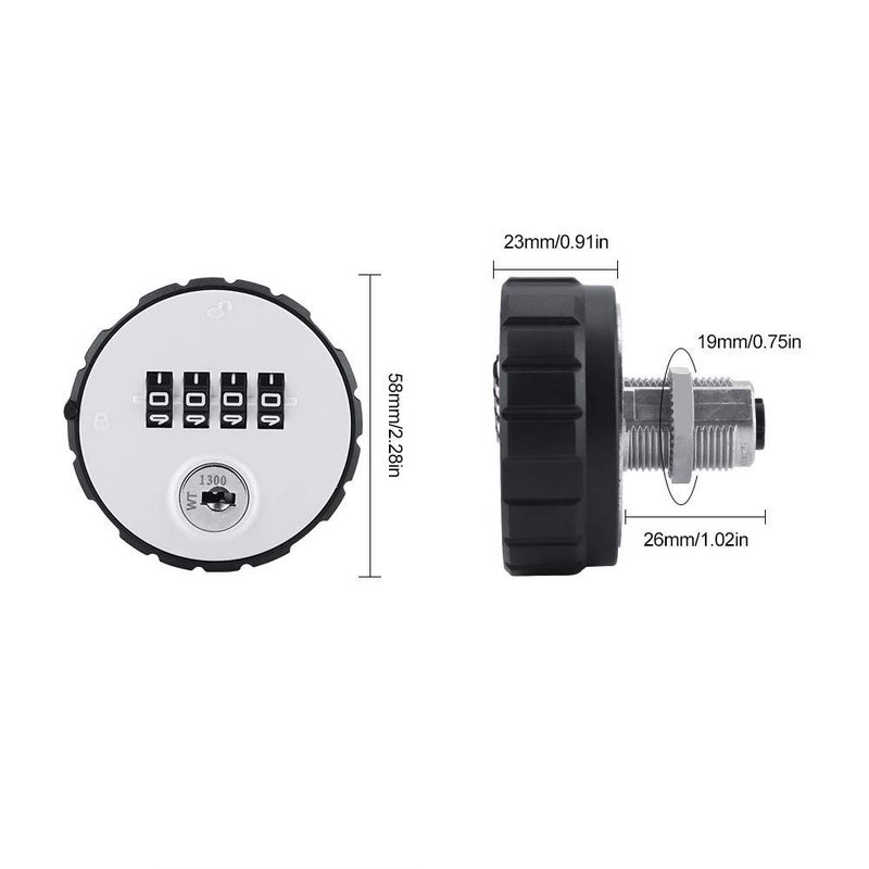 Digital Door Lock Zinc Alloy Code Combination Cabinet Password Lock with Keys 36mm - Image 4