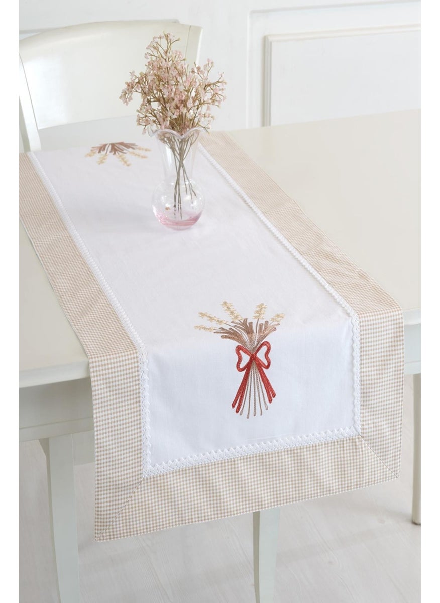 Ödel Home Bordered Lavender Embroidered 50 x 130 cm Runner  - Image 1