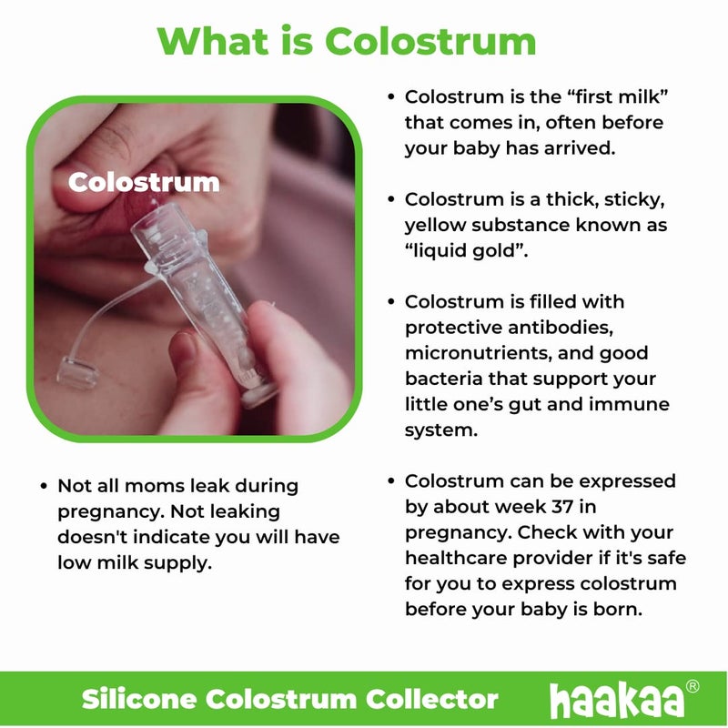 Haakaa Silicone Colostrum Collector Set with Clear PP Storage Case 4 ml, 6 PK, Pre-Sterilized - Image 4