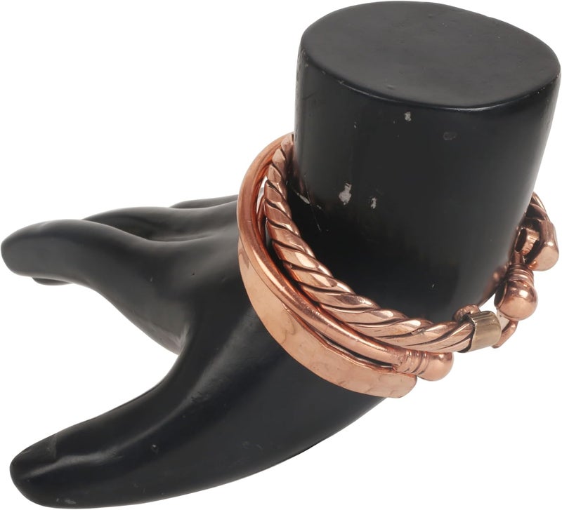 Touchstone copper bracelets | gift for men women |adjustable 100% pure solid real magnetic jewelry | handmade bracelet set combo | rope braided tibetan bangles. - Image 2