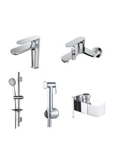milano 5-Piece Verdi Collection (Basin+Bath+Shattaf+Angle Valve+Kit)  - Image 1