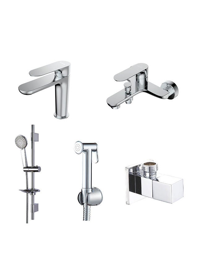 milano 5-Piece Verdi Collection (Basin+Bath+Shattaf+Angle Valve+Kit)  - Image 1