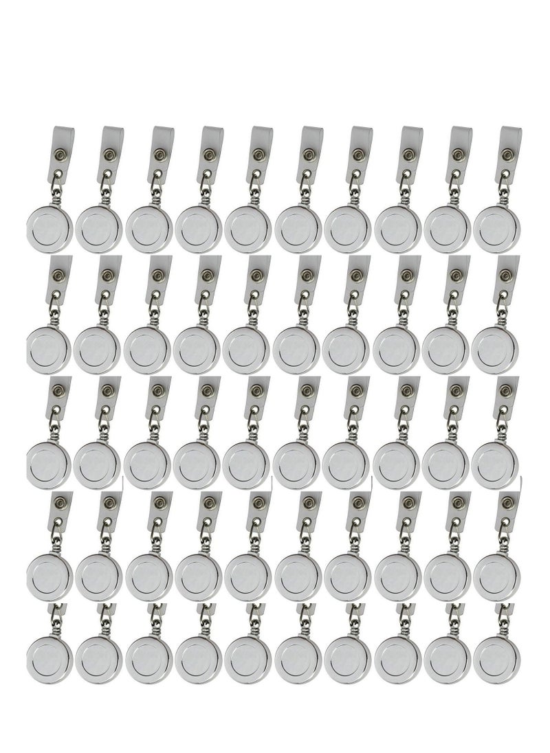 PARTNER - 50-Piece Badge Reel for ID Cards Metallic Body - Image 1
