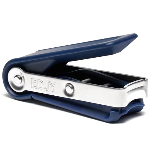 EDJY Fingernail Cutter Precision Stainless Steel Nail Cutter for Fingernails Sharp Blade Ergonomic Design Durable RustResistant Ideal for Men and Women Navy - Image 1