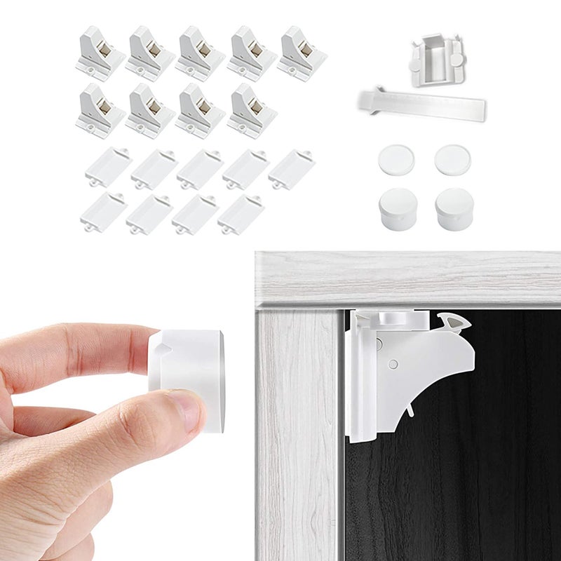 Vmaisi Baby Proofing Magnetic Cabinet Locks 9 Locks and 2 Keys