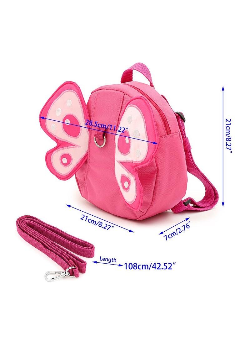 Butterfly Baby Walking Safety Backpack, Anti-lost Mini Bag, Toddler Child Strap Backpack, with Safety Leash, Baby Butterfly with Wings Walking Safety Harness Reins (Pink)